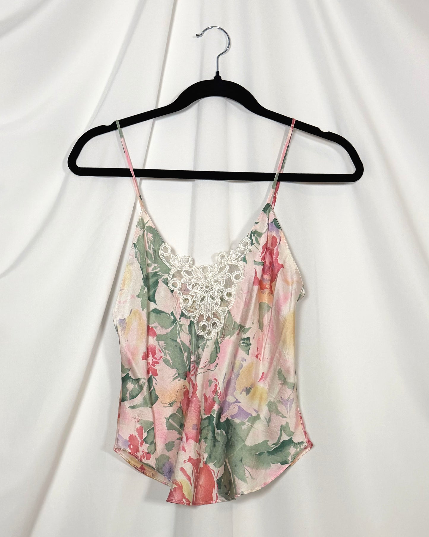 1980's Silk Floral Lace Cami- Size XS/S
