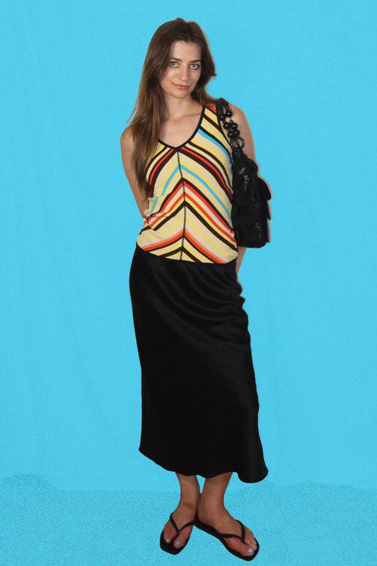 Y2K Chevron Sweater Tank Top- Size S