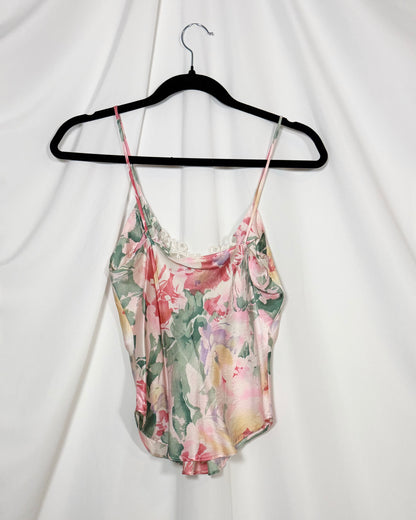1980's Silk Floral Lace Cami- Size XS/S