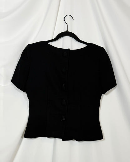 2000's Floral Shell Button Back Top- size S
