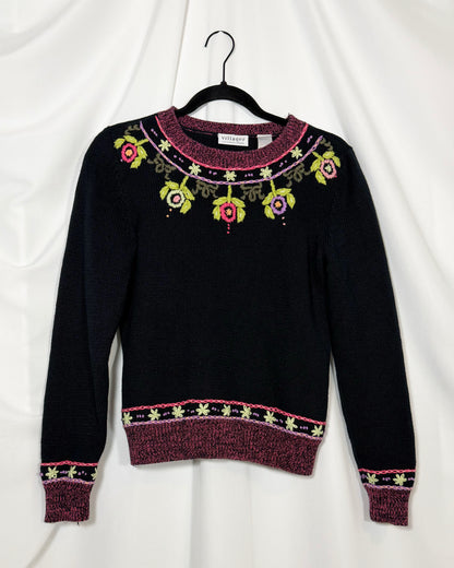 2000's Cotton Blend Embroidered Sweater- Size S/M
