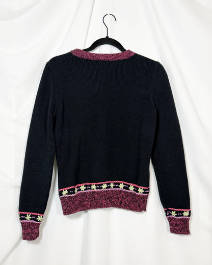 2000's Cotton Blend Embroidered Sweater- Size S/M