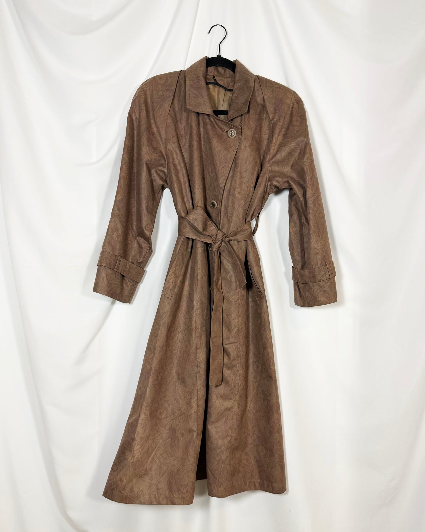 1980's Damask Trench Coat- Size S/M