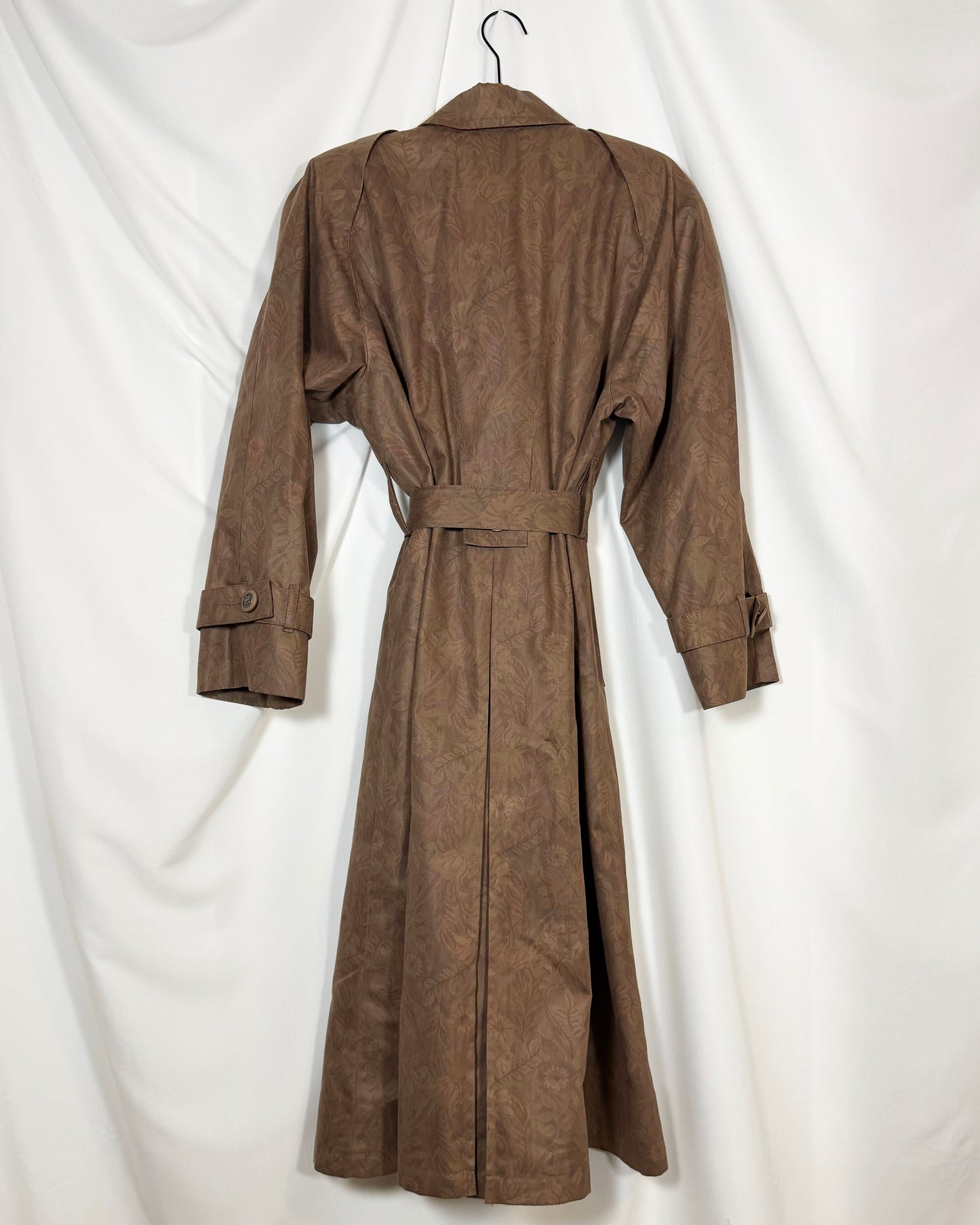 1980's Damask Trench Coat- Size S/M
