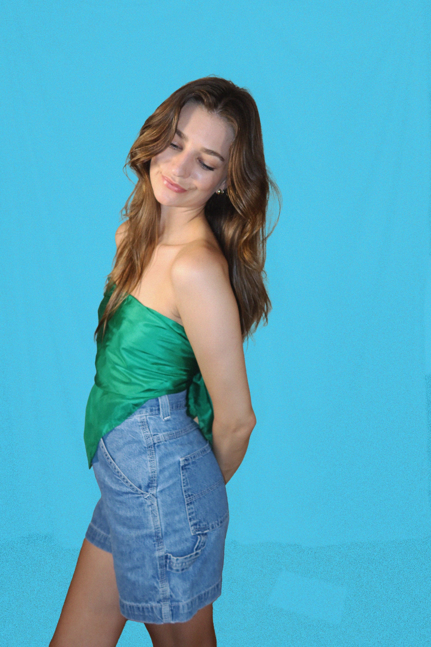 1990's Light Weight Denim Carpenter Utility High Waisted Shorts- Size 6