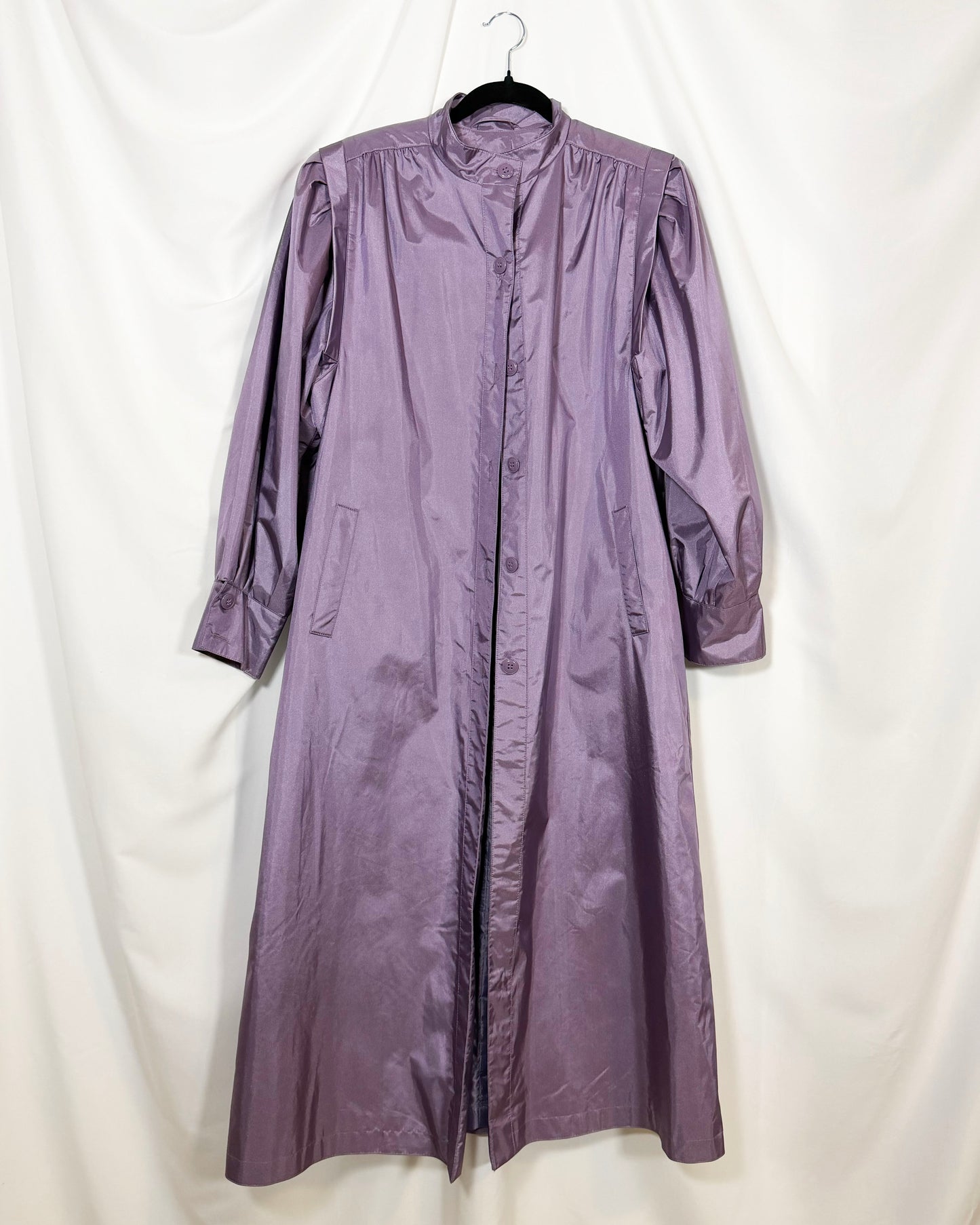 1980's Shimmery Femme Raincoat- Size L/XL