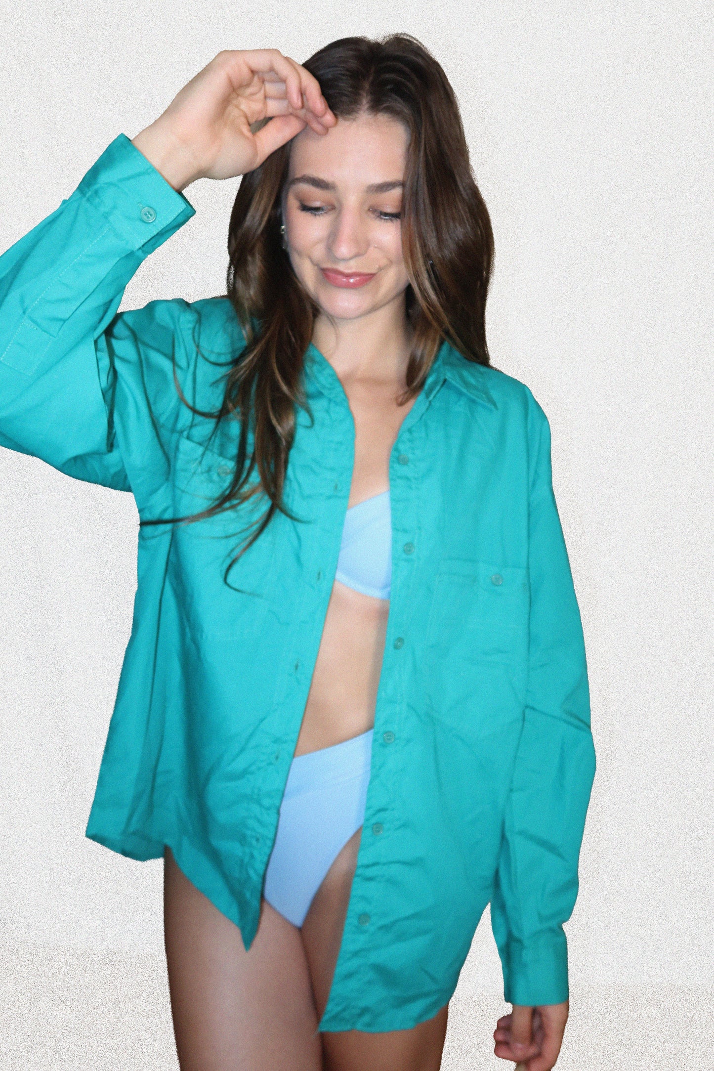 1980's Teal Utility Pocket Shirt- Size XL/14