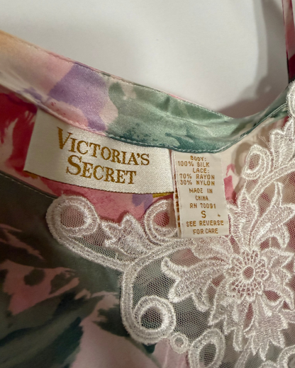1980's Silk Floral Lace Cami- Size XS/S
