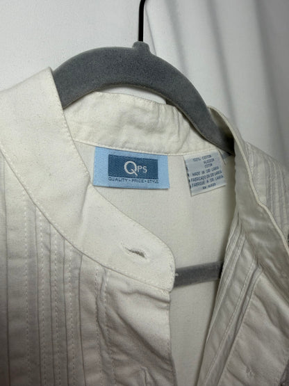 2,000's 100% Cotton Pintuck Button down Shirt- Size S