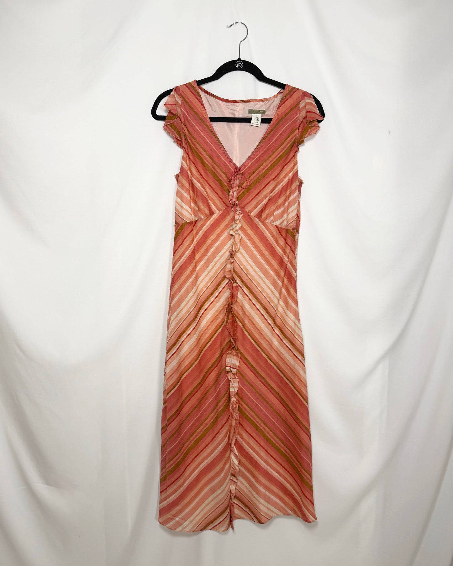2000's Cotton Chevron Midi Dress- Size 8