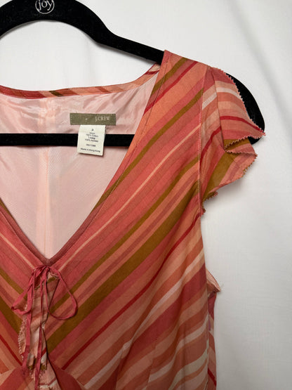 2000's Cotton Chevron Midi Dress- Size 8
