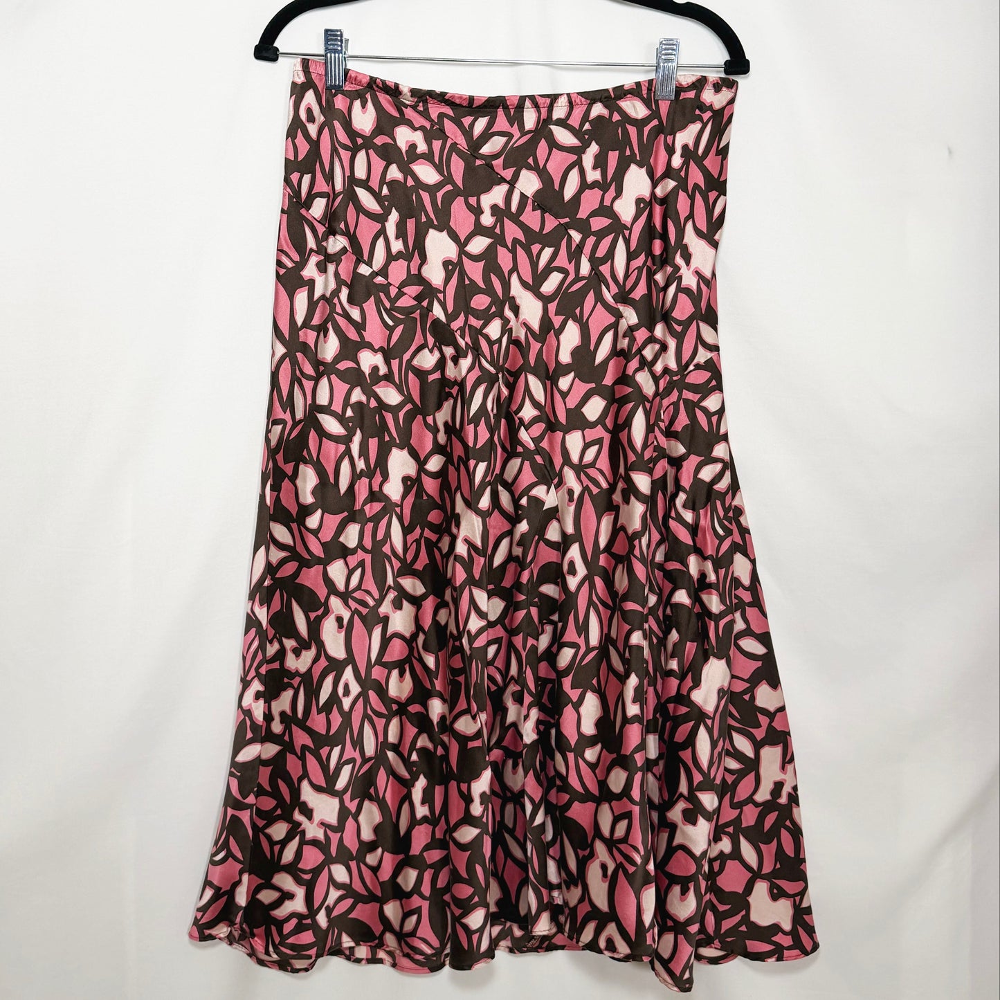 2,000's 100% Silk Bias Cut Midi Skirt- Size L/XL