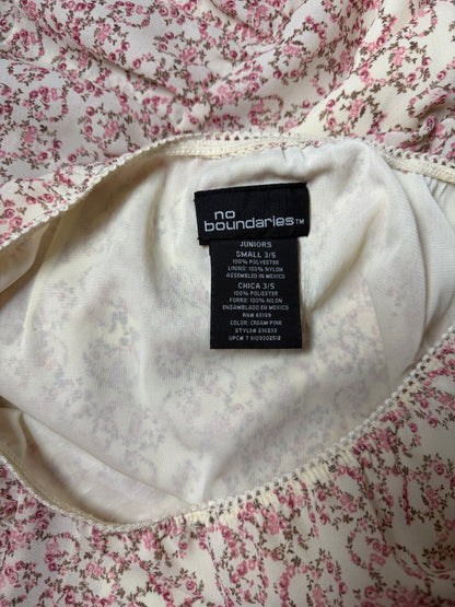 1990's Ditsy Ruffle Knee Length Skirt- Size S