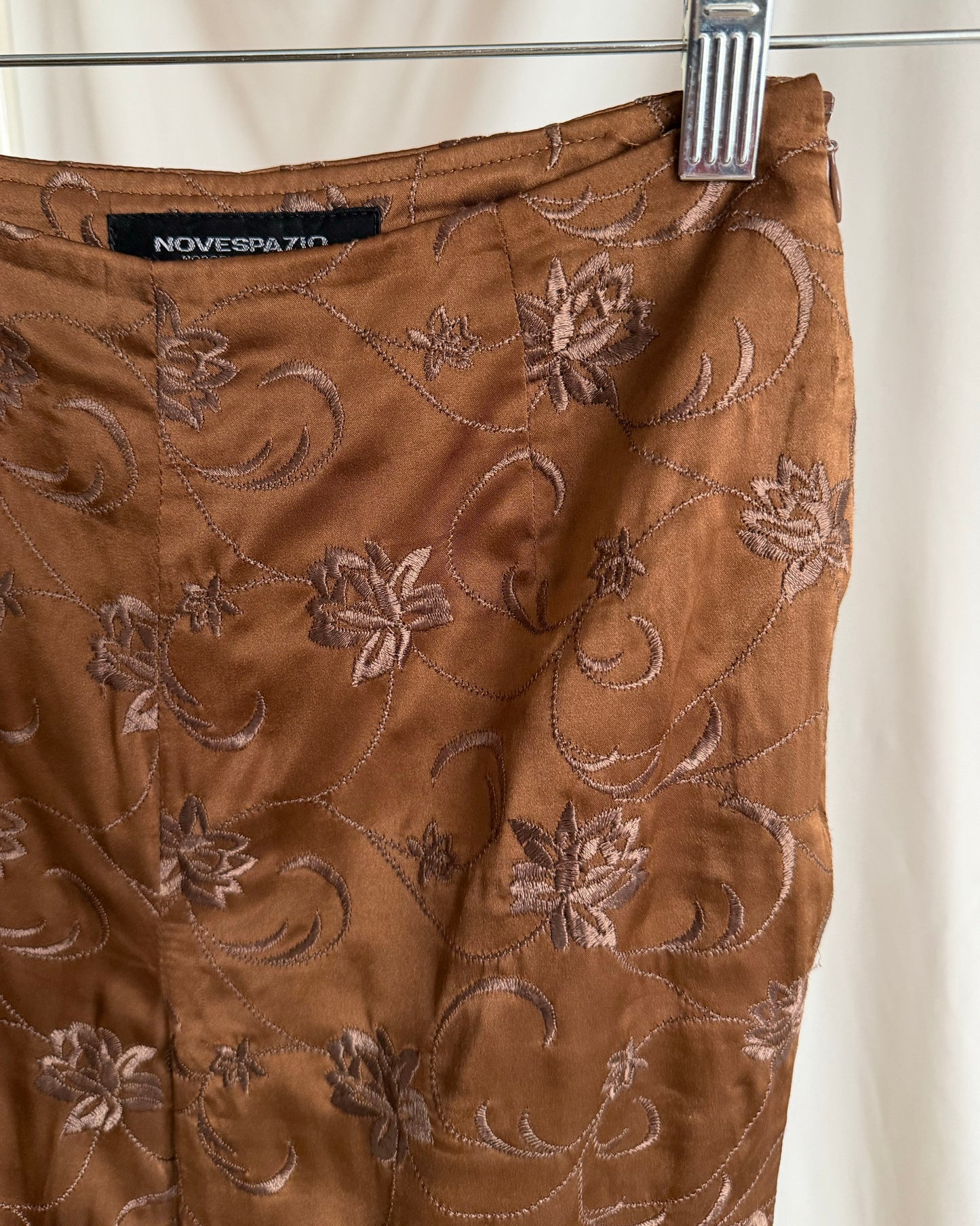 1990's Embroidered High-Waist Jacquard Pants- Size XXS/XS