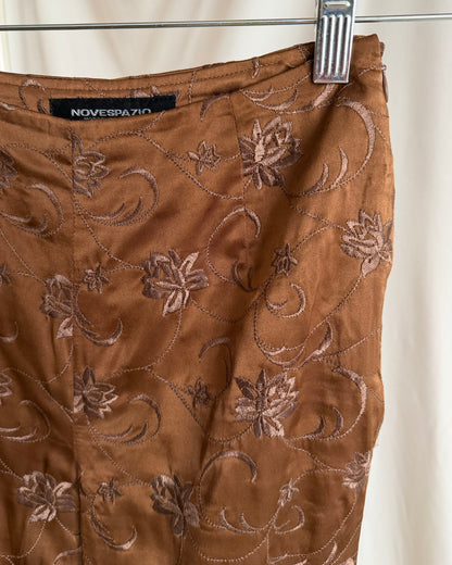 1990's Embroidered High-Waist Jacquard Pants- Size XXS/XS