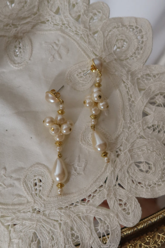 Vintage Pearl Drop Statement Earrings