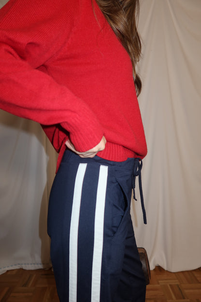 Vintage 1990’s GAP Navy Track Pant w/ Varsity Side Stripe- Size XS