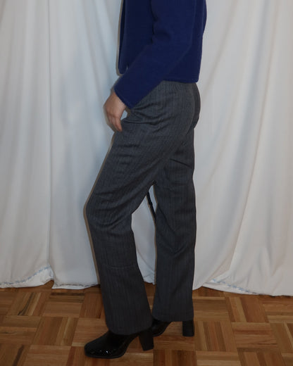 Vintage 1990’s 100% Wool Herringbone Straight Leg Trousers- Size 4