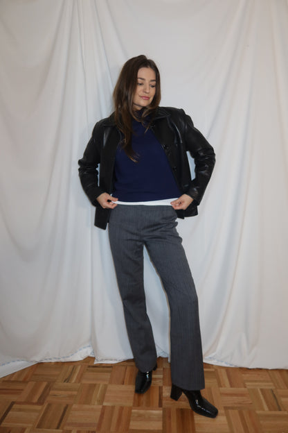 Vintage 1960's Royal Blue Mock Neck Sweater- Size XS/S Petite