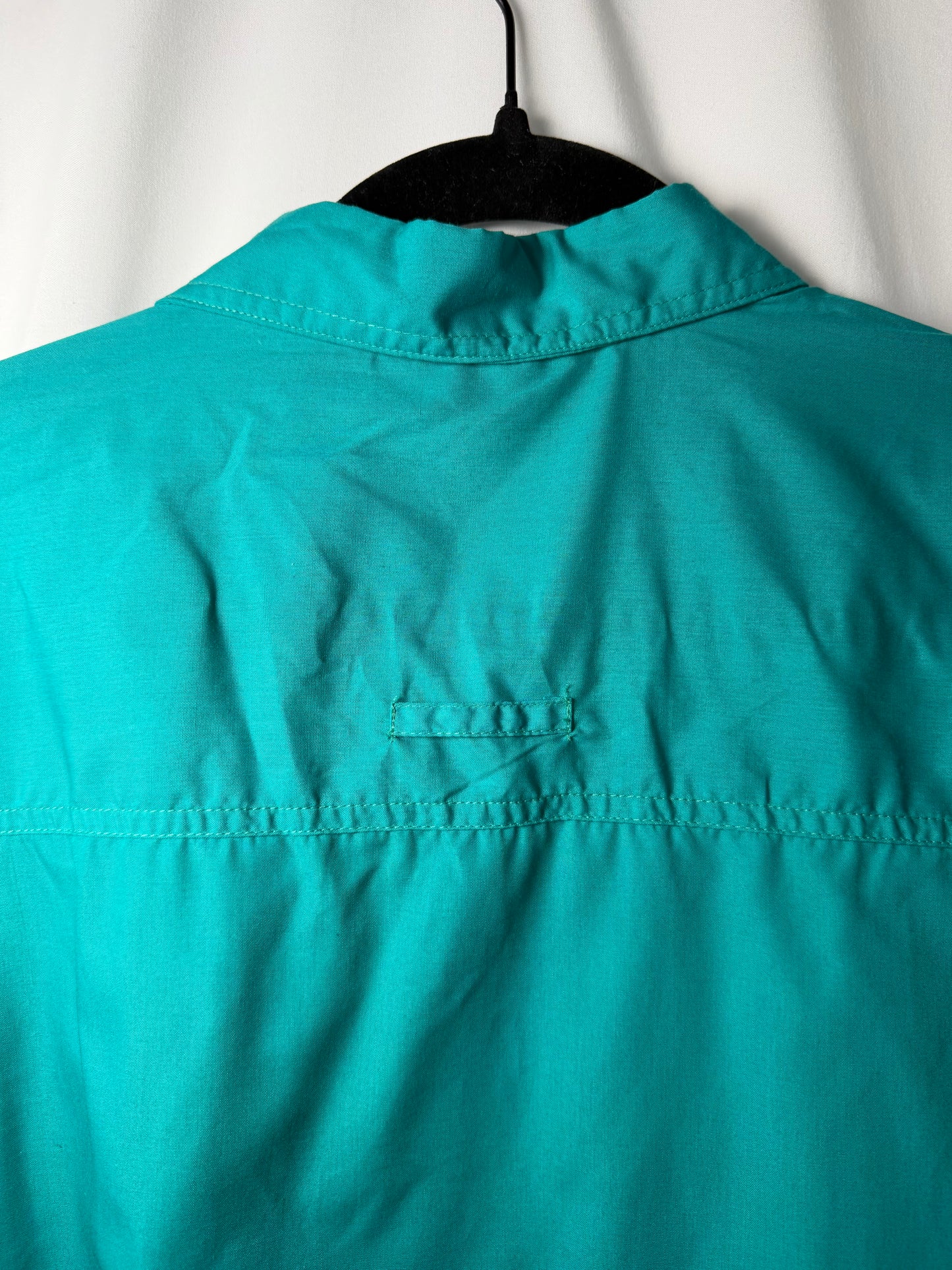 1980's Teal Utility Pocket Shirt- Size XL/14