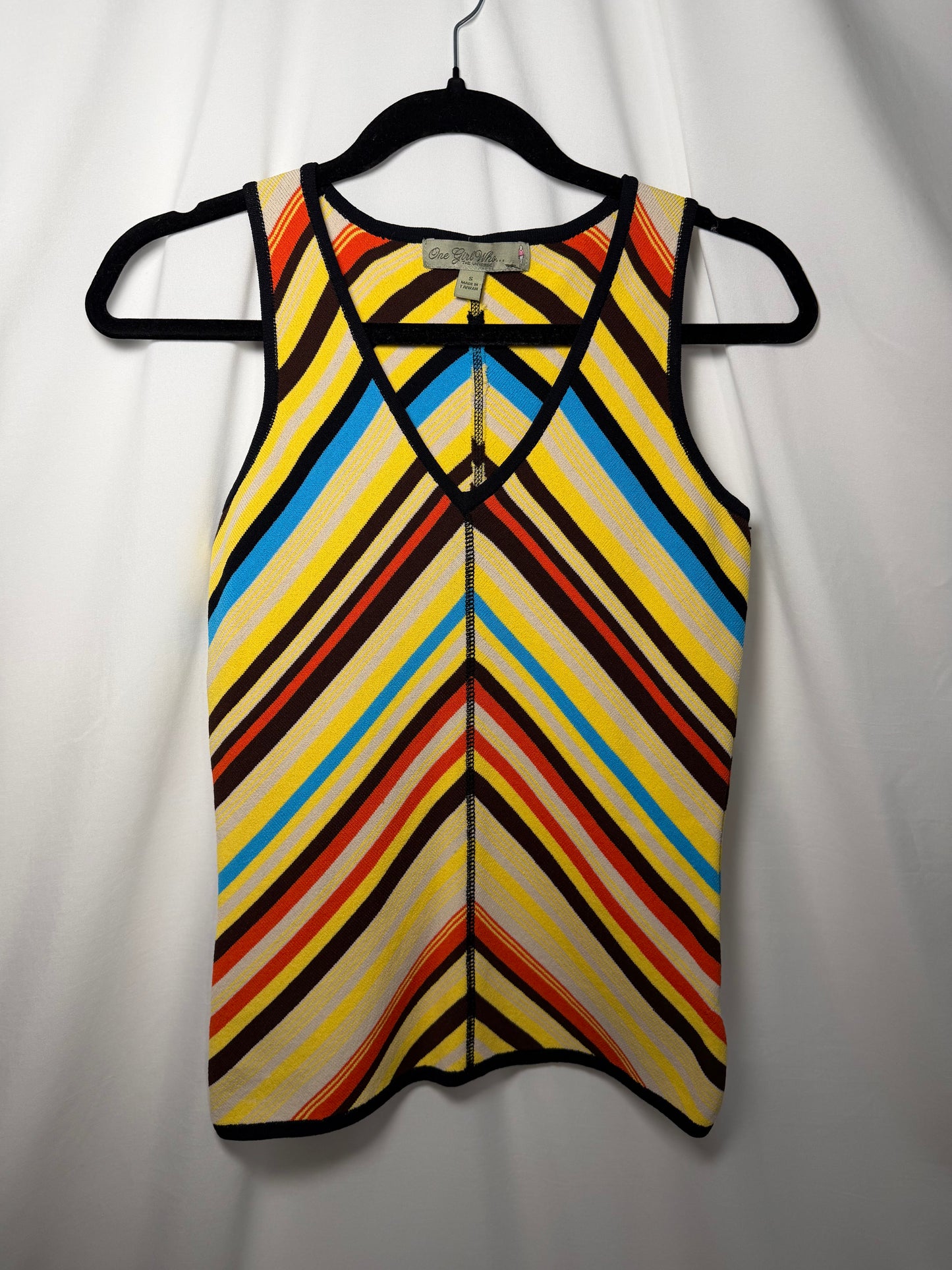 Y2K Chevron Sweater Tank Top- Size S