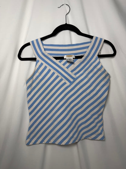 90's Classic Stripe V-neck Tank Top- Size S petite