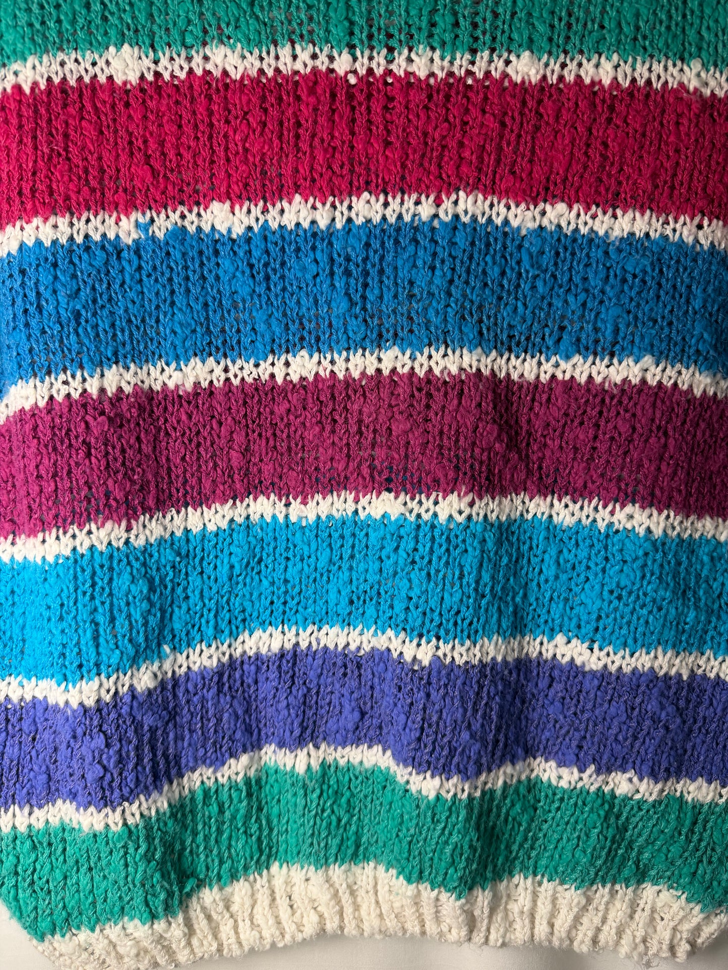 1980's Bold Stripe Elbow Sleeve Sweater- Size L