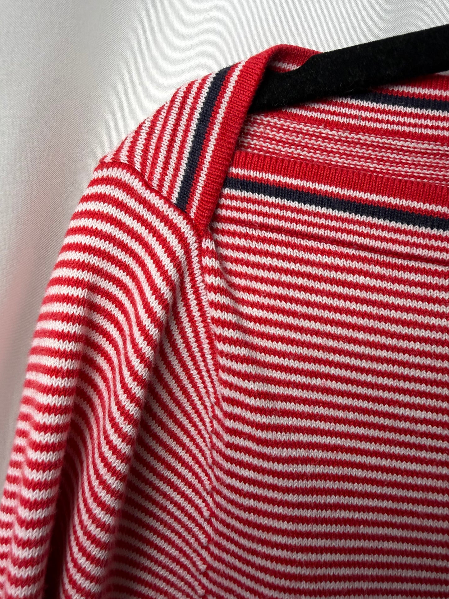 1990's Stripe Boatneck Elbow Sleeve Sweater Top- Size M