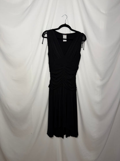 Y2K Ruched Waist Asymmetrical Tie Shoulder Fit & Flare Dress- SizeM/L