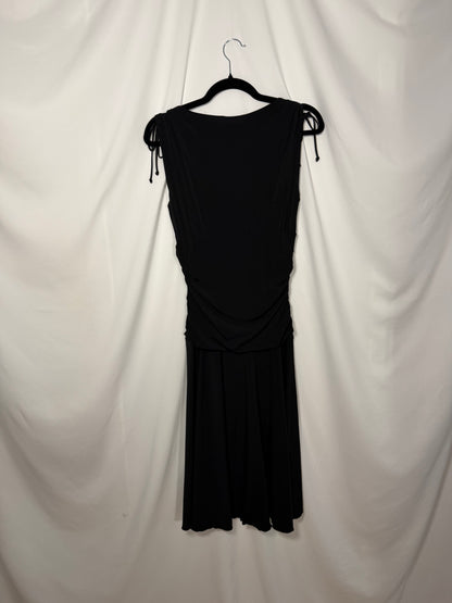Y2K Ruched Waist Asymmetrical Tie Shoulder Fit & Flare Dress- SizeM/L