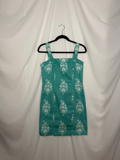 1990's Cotton Floral Stamp Sundress- Size 10P