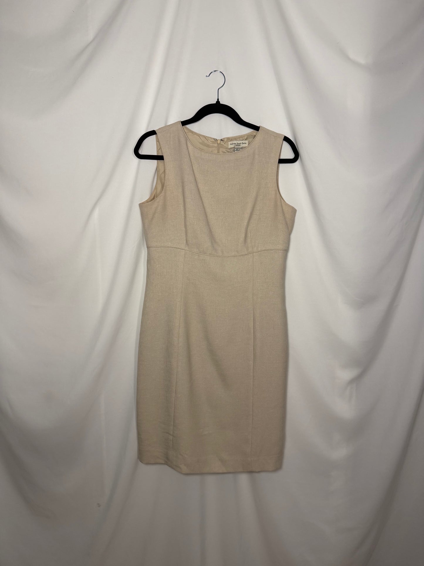 1990's Tan Empire Waist Shift Dress- Size 10P