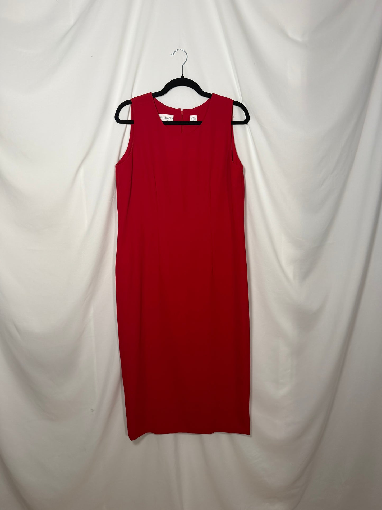 1990's Red Maxi Shift Dress- Size 12P