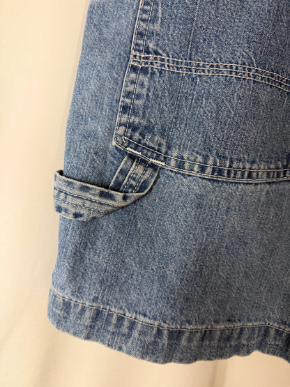 1990's Light Weight Denim Carpenter Utility High Waisted Shorts- Size 6