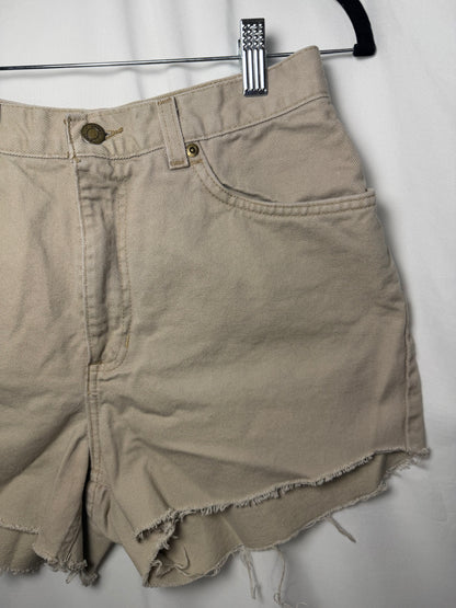 1990's Cotton Tan High Waisted Jean Shorts- Size 8