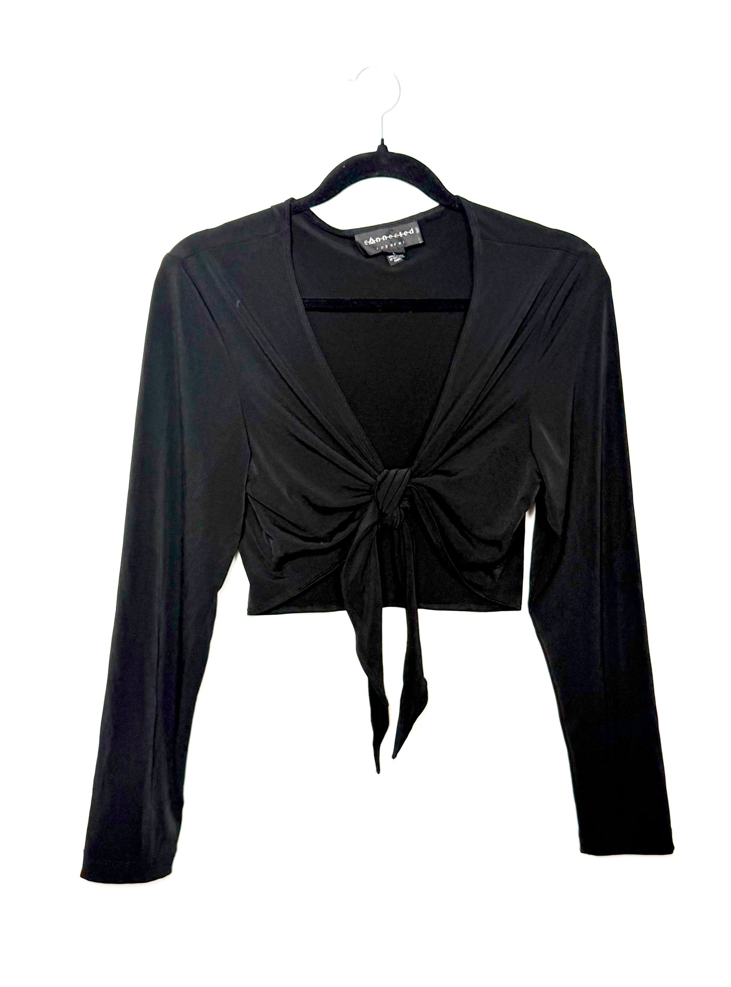 Y2K Longsleeve Tie Front Top- Size L