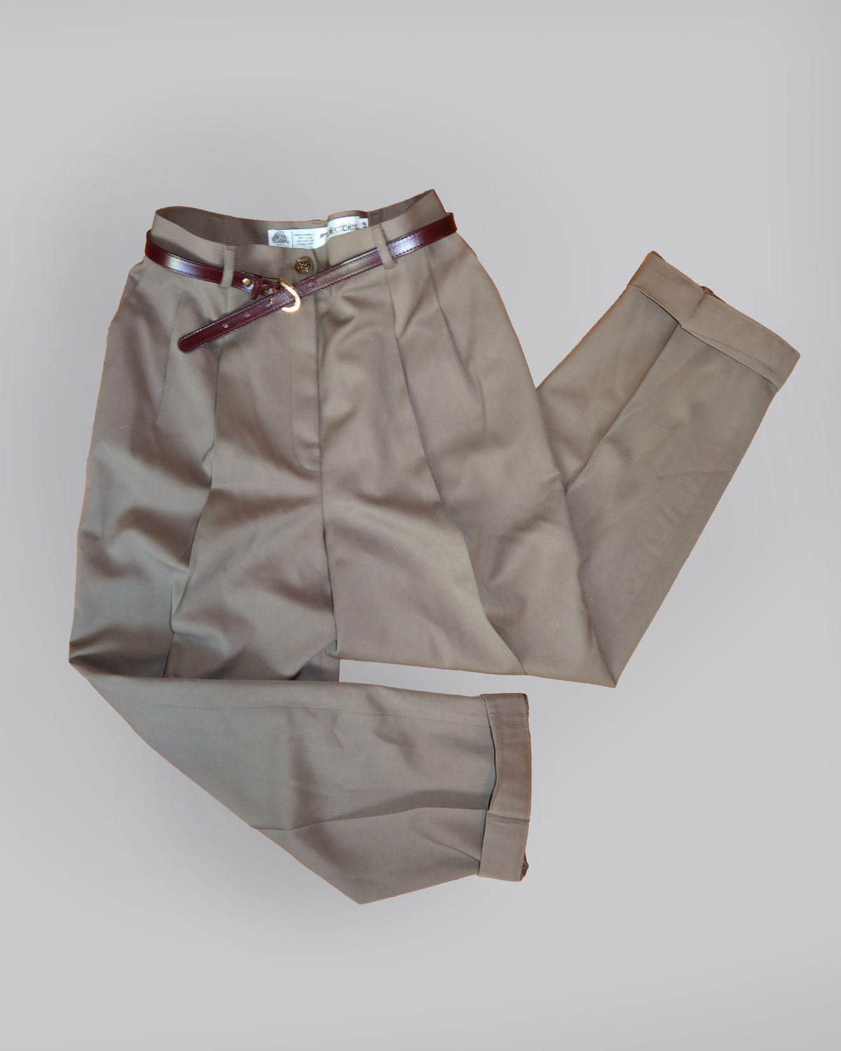 Vintage 1980's 100% Wool Pleated High Waisted Trousers- Size 12/L