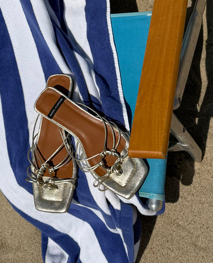 Angel Alarcon Metallic Strappy Sandal- Size 8.5/ 39