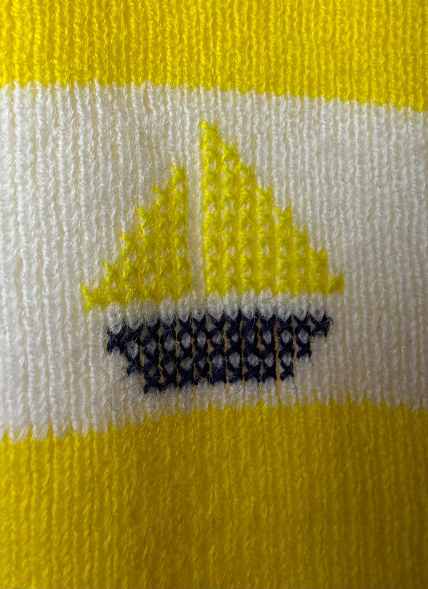 1980's Sailboat Yellow Stripe Sweater Tank- Size XS/S