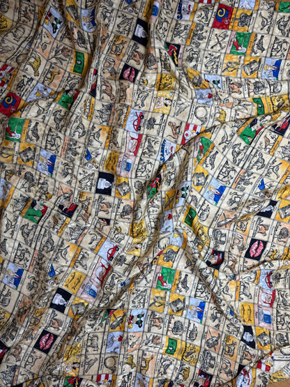 1990's 100% Silk Novelty Objects Graphic Scarf Nicole Miller