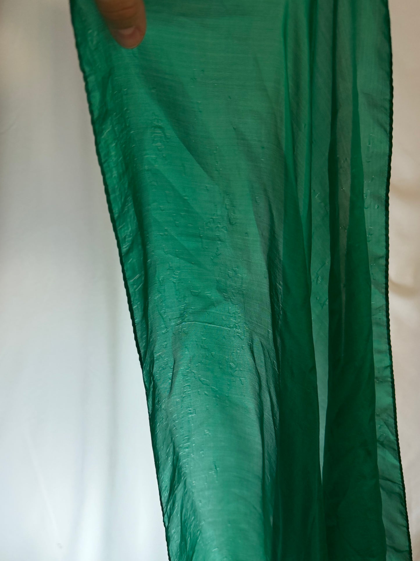 100% Silk Green Scarf