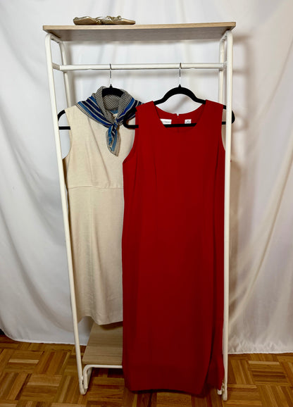 1990's Red Maxi Shift Dress- Size 12P