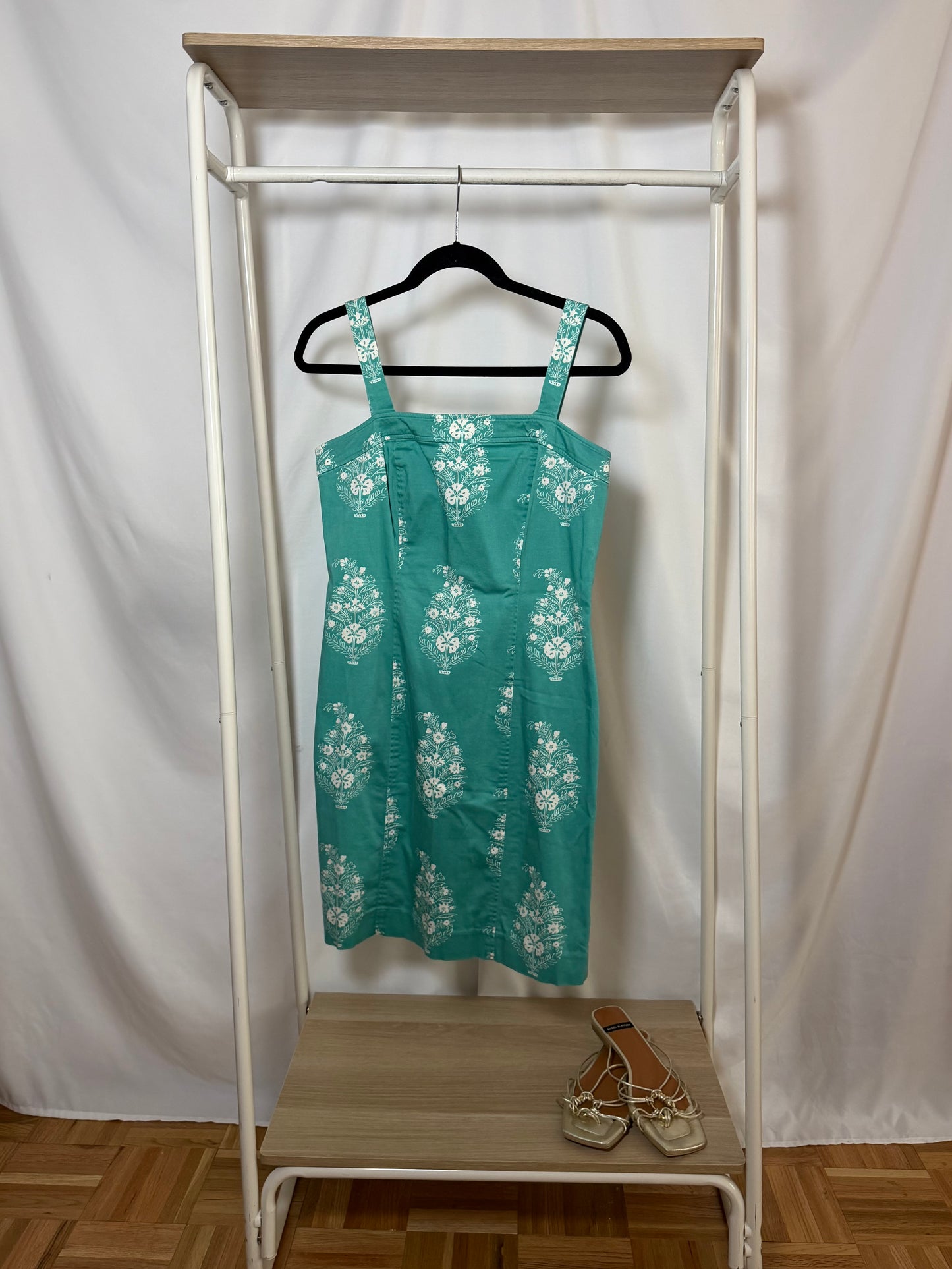 1990's Cotton Floral Stamp Sundress- Size 10P