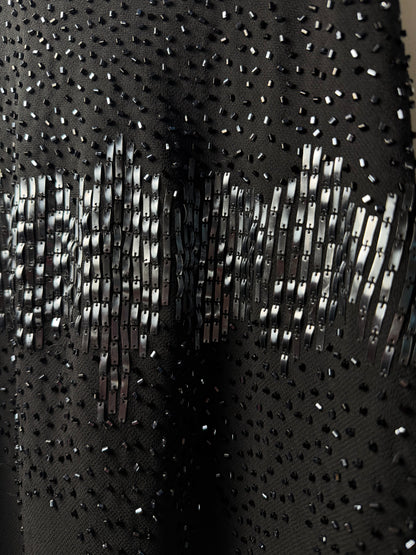 1990's Formal Beaded Slip Maxi Dress- Size 6