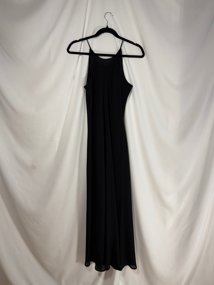 1990's Formal Beaded Slip Maxi Dress- Size 6