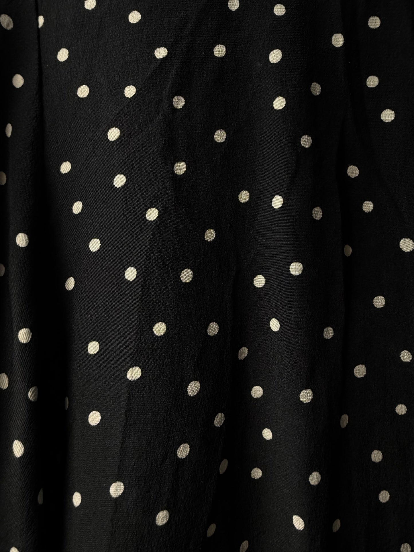 1980's Rosette Polka Dot Long Sleeve Blouse- Size S/M
