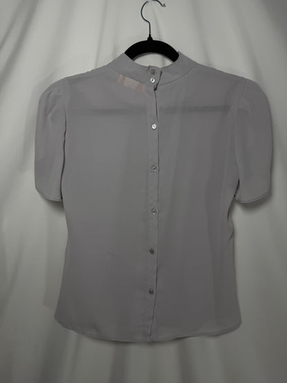 1980's Femme Rose Detail Tulip Sleeve Blouse- Size S