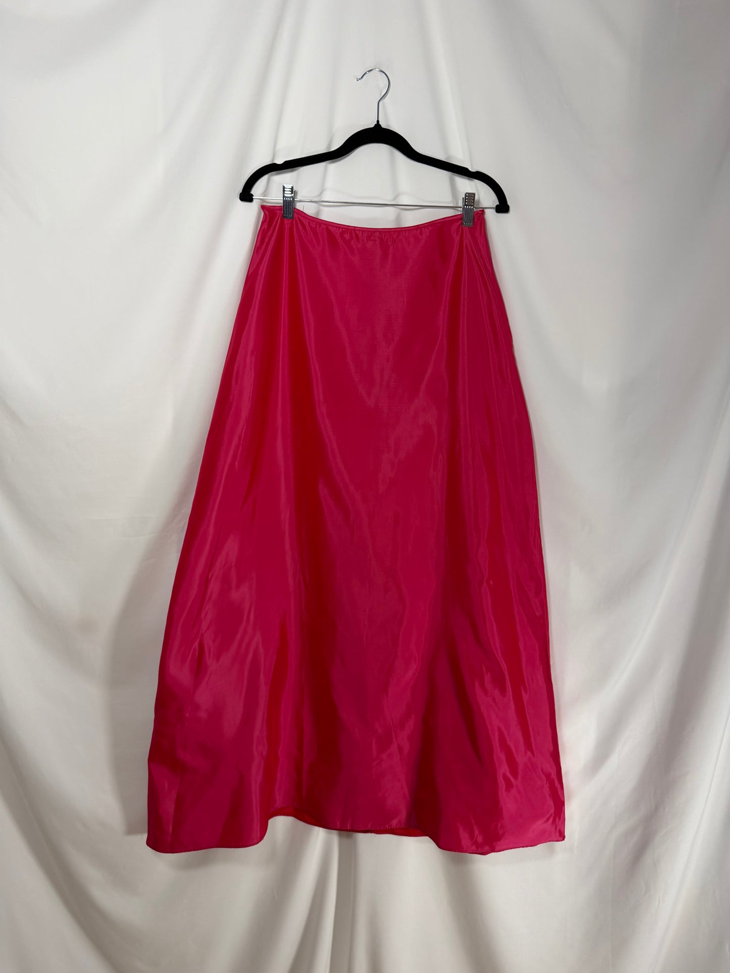 Y2K Hot Pink Taffetta Maxi Skirt- Size S/M