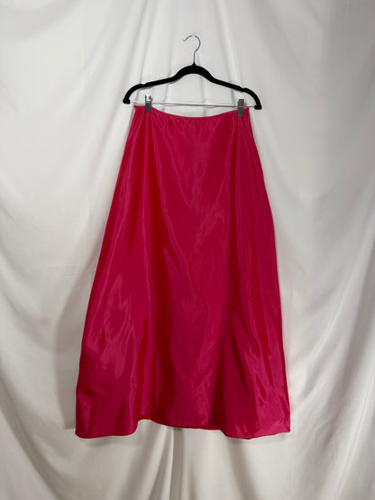 Y2K Hot Pink Taffetta Maxi Skirt- Size S/M