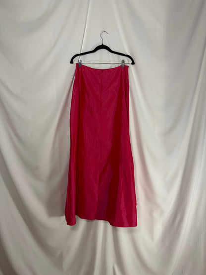Y2K Hot Pink Taffetta Maxi Skirt- Size S/M